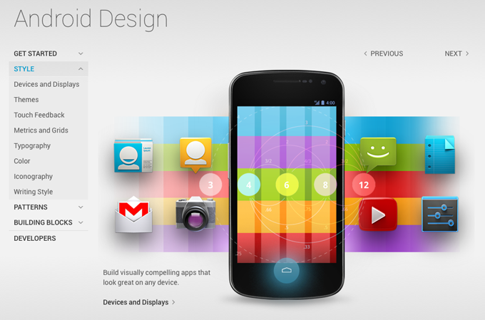 Progettazione design applicazioni Android